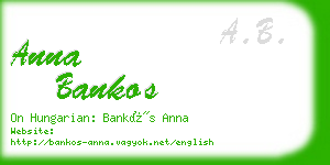 anna bankos business card